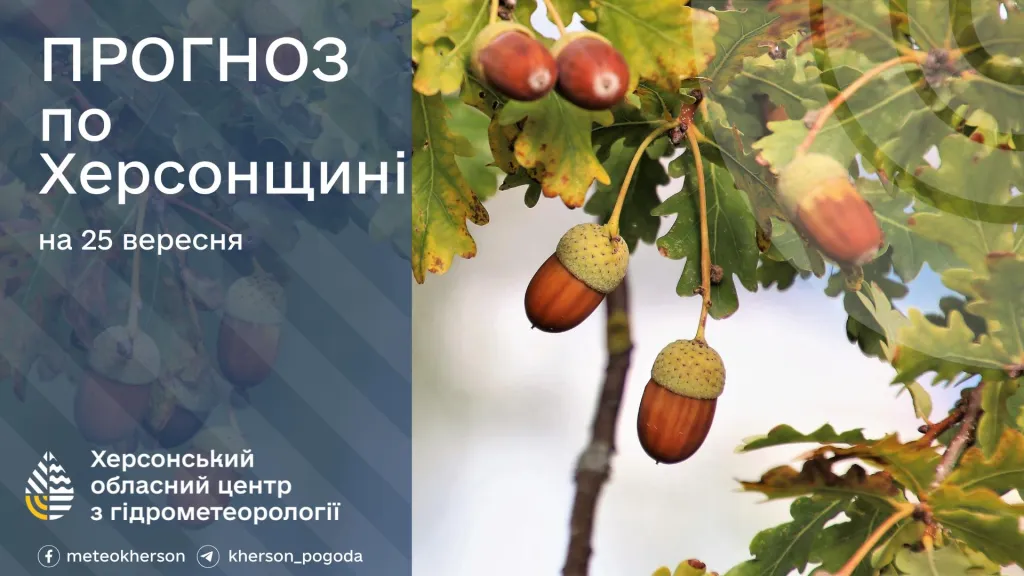 Прогноз погоди на Херсонщині 25 вересня: мінлива хмарність і прохолодніша температура