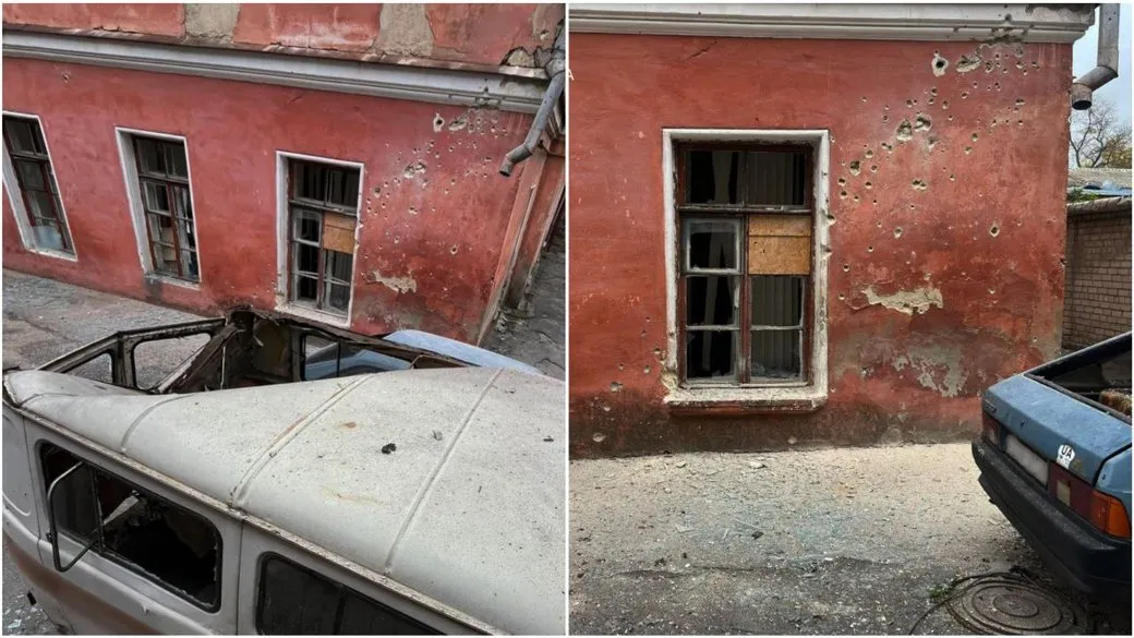 Російський дрон ударив по медичній установі в центрі Херсона: пошкодження будівлі та авто