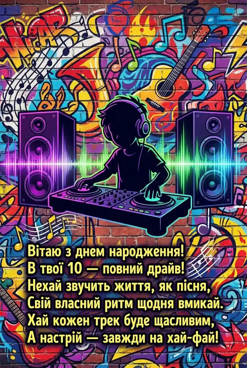 з днем народження дитині 10 років