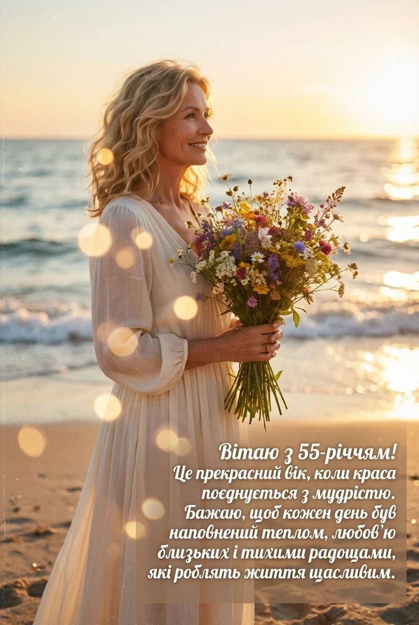 привітання з ювілеєм 55 років жінці у віршах
