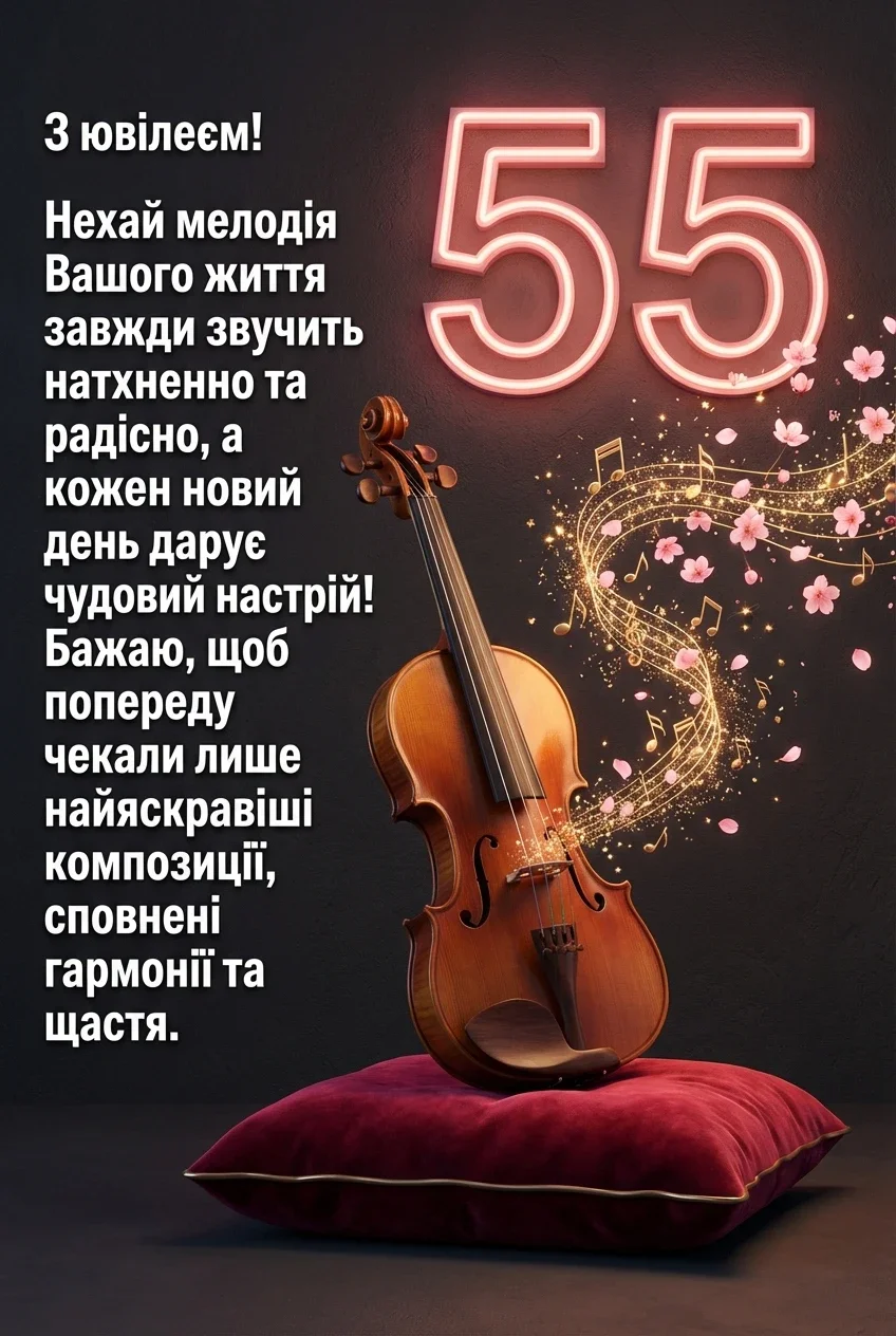 привітання з ювілеєм 55 років жінці у віршах