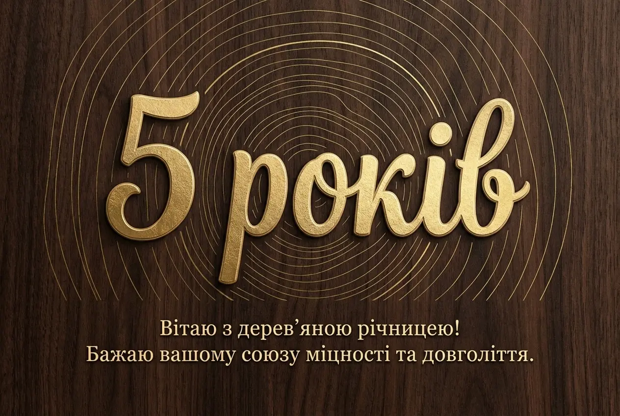 з річницею весілля 5 років