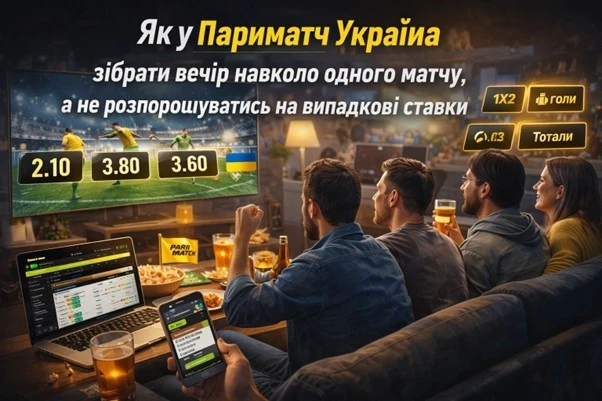 Як у Париматч Украина зібрати вечір навколо одного матчу, а не розпорошуватись на випадкові ставки