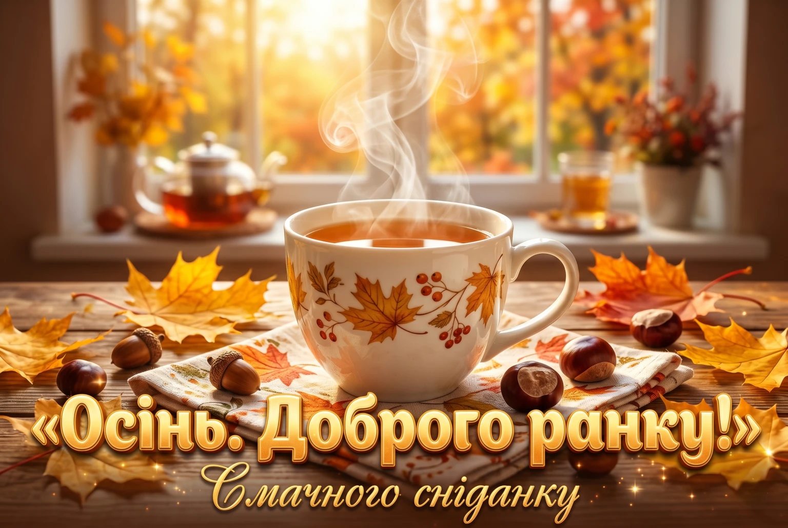 Осінь та доброго ранку: душевні побажання, затишні картинки та листівки для гарного настрою