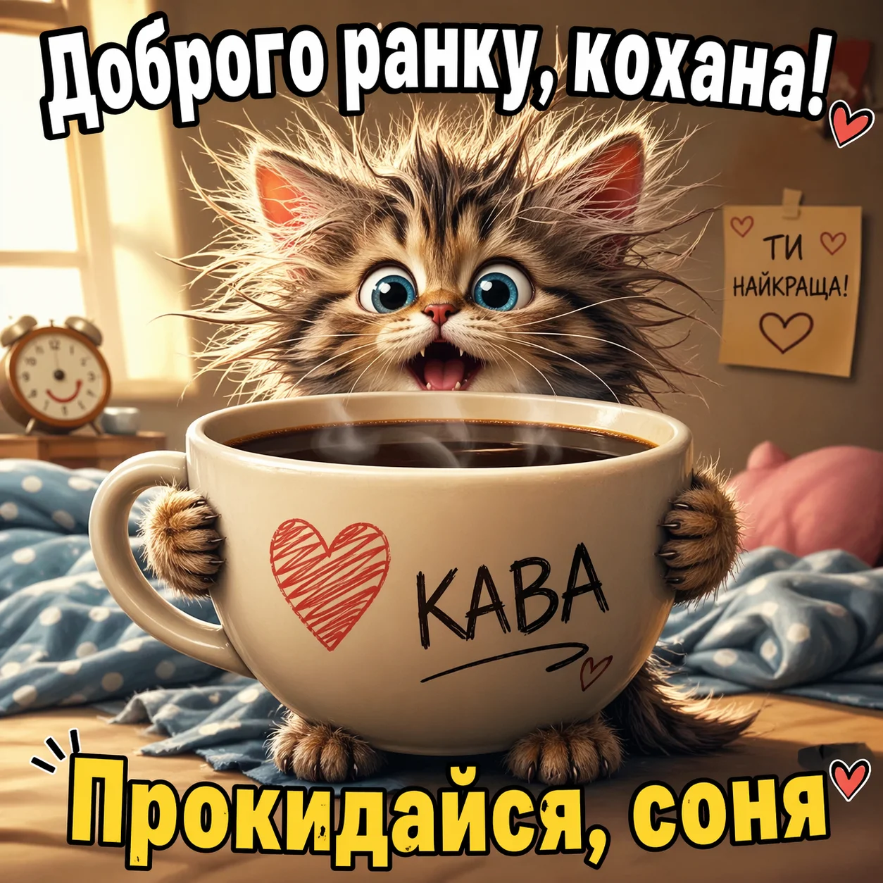 Побажання коханій доброго ранку: душевні листівки та надихаючі слова