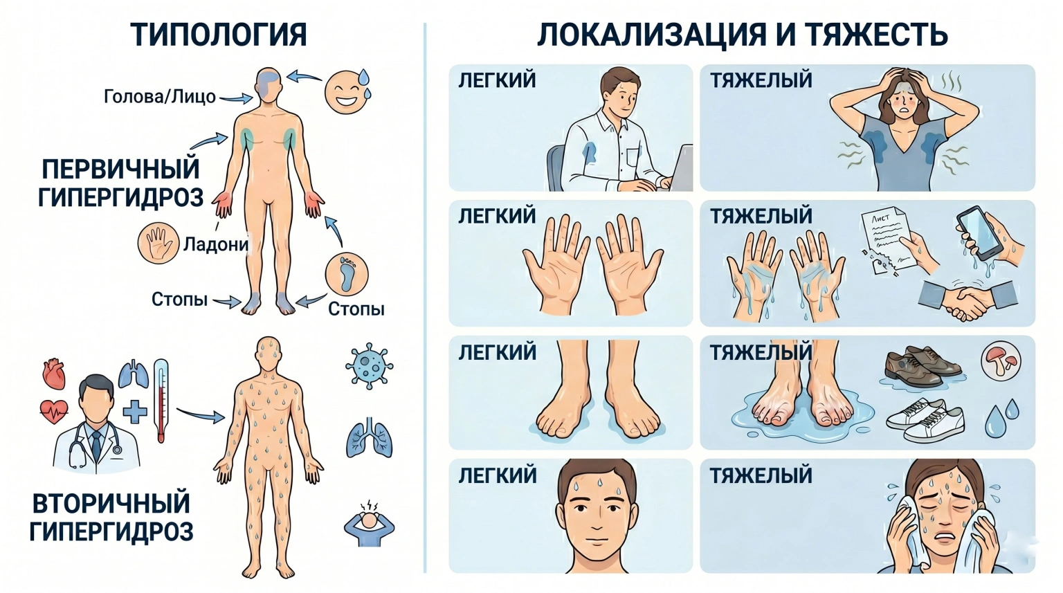 Лечение гипергидроза: как навсегда забыть о чрезмерном потоотделении