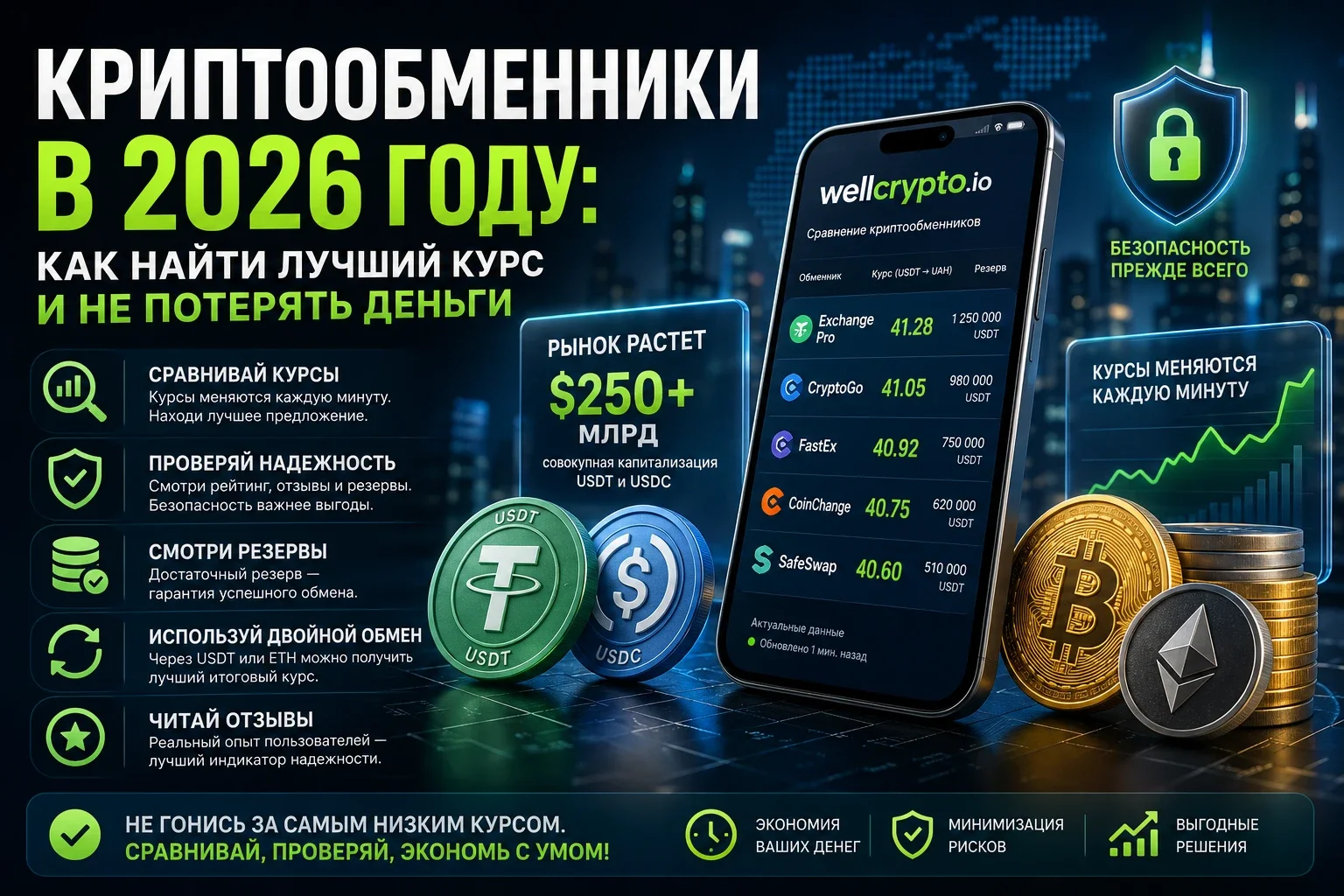 Криптообменники в 2026 году: как найти лучший курс и не потерять деньги