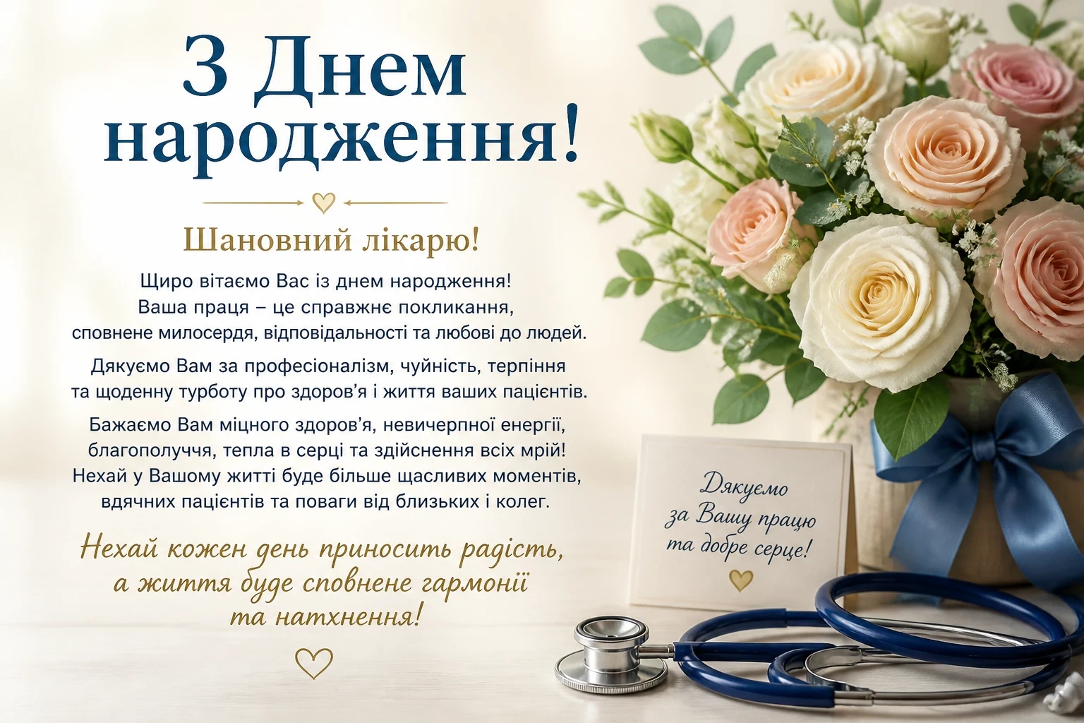 Привітання лікарю з днем народження