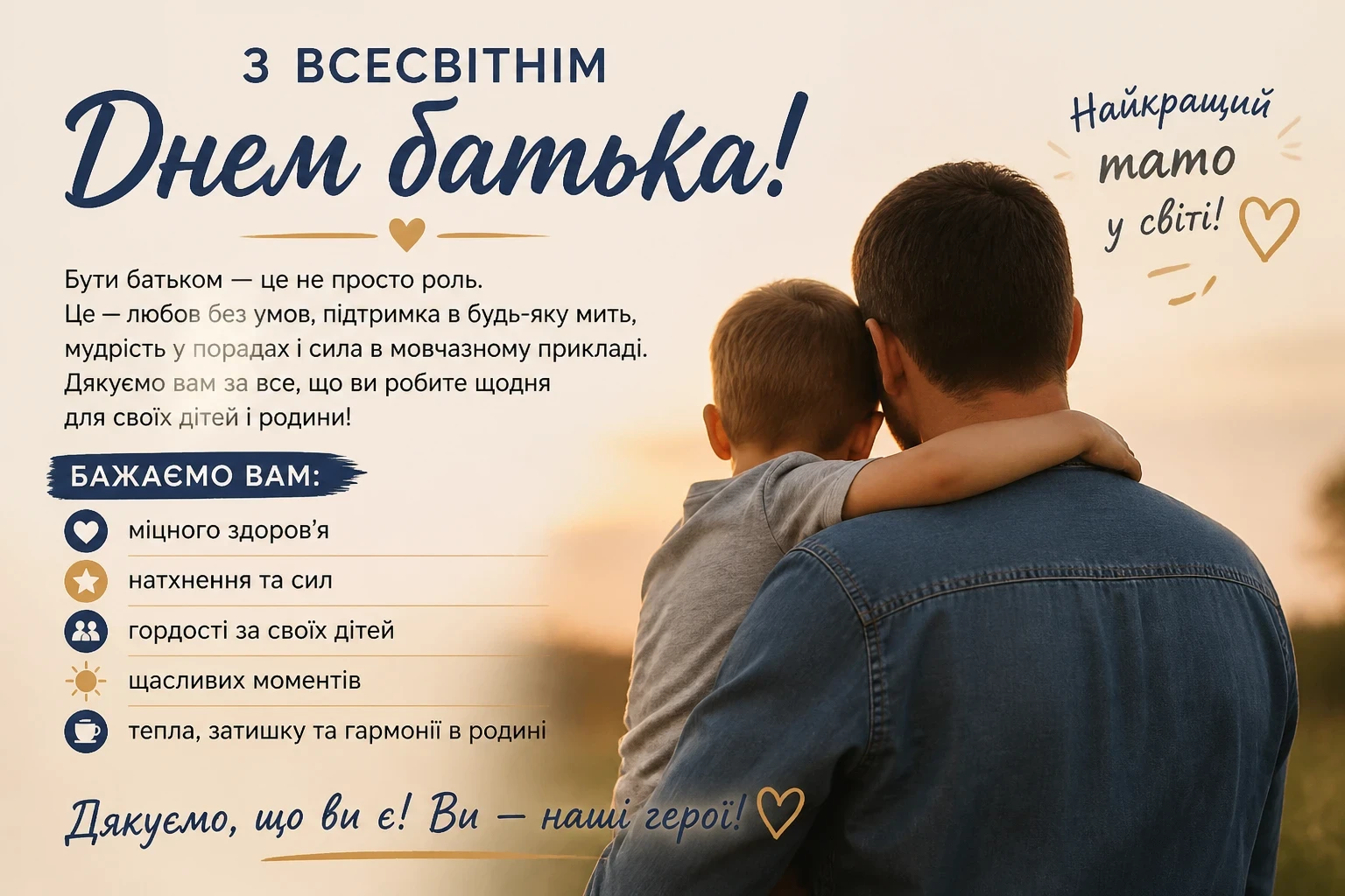 Привітання на всесвітній день батька