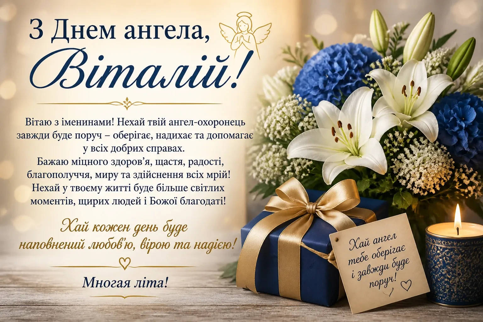 Привітання на іменини Віталія