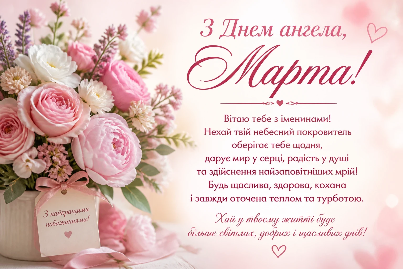 Привітання на іменини Марти