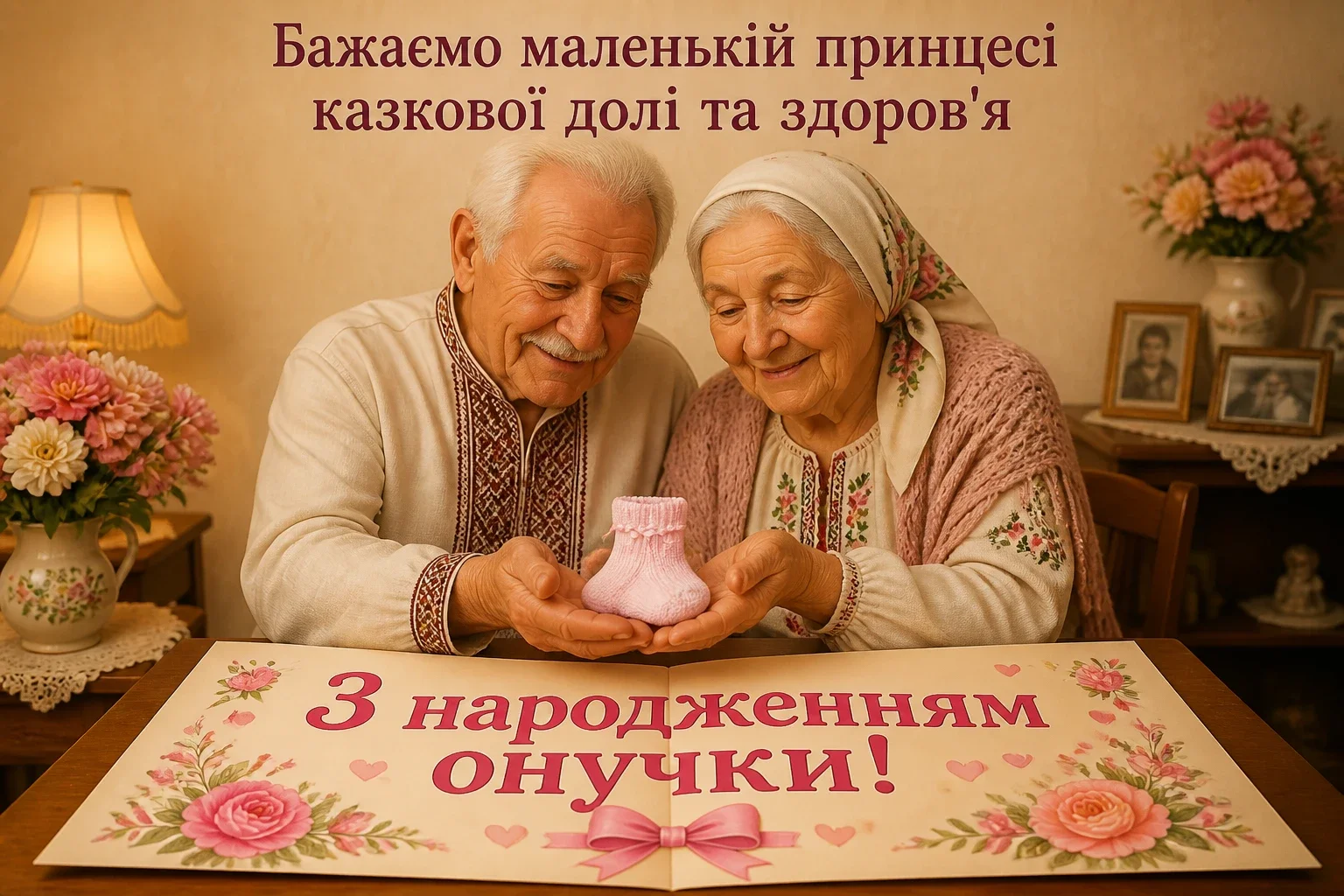 привітання дідуся і бабусі з народженням онучки