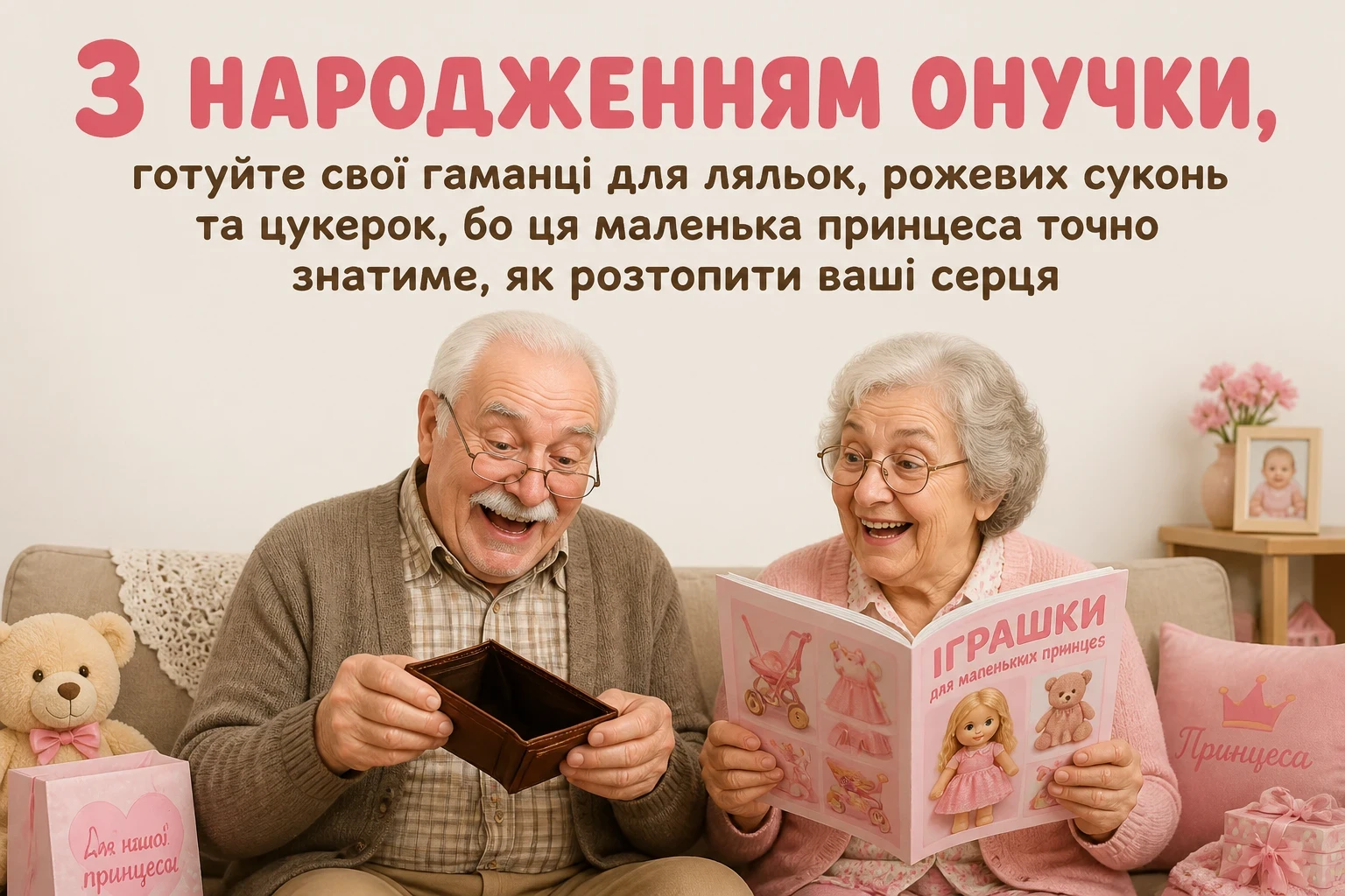 привітання дідуся і бабусі з народженням онучки