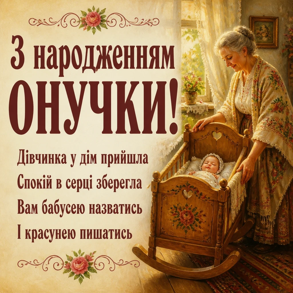 привітання для бабусі з народженням онучки