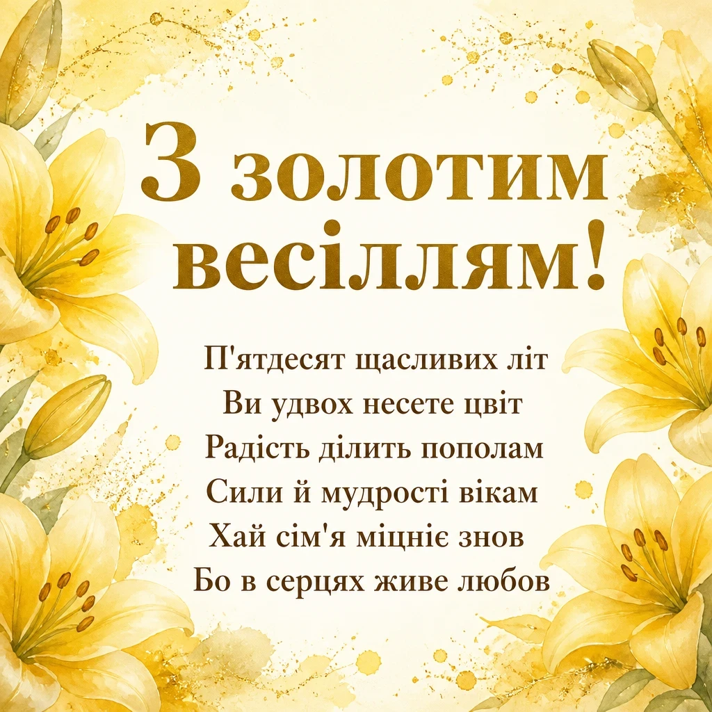 віршовані привітання з золотим весіллям віршовані привітання з золотим весіллям