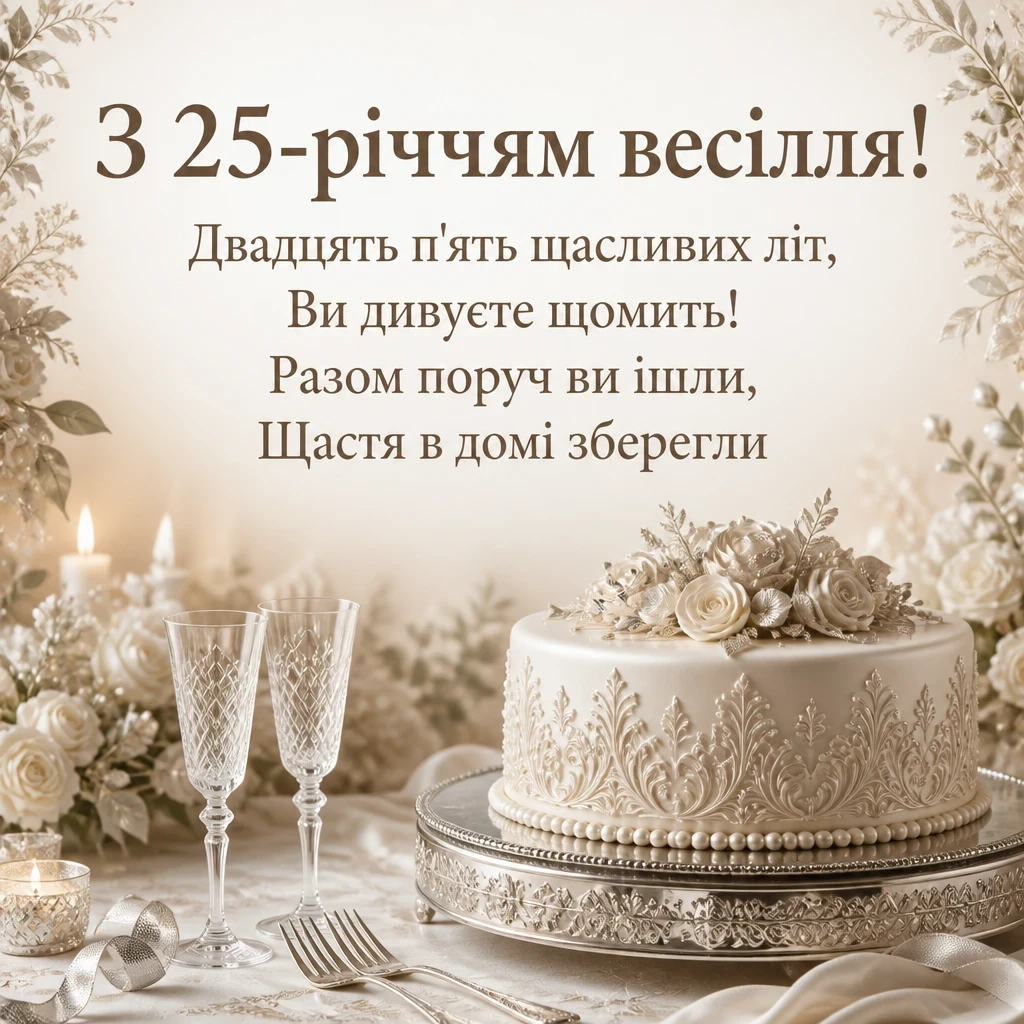 25 років весілля привітання у віршах