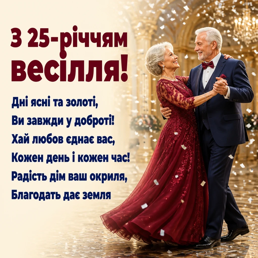 25 років весілля привітання у віршах
