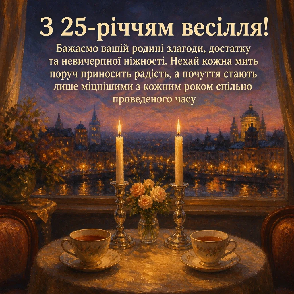 25 років весілля привітання у віршах