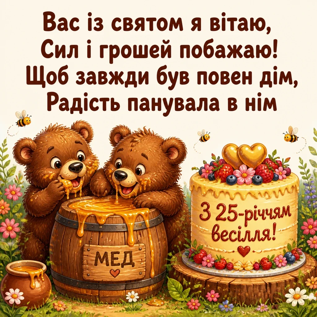 25 років весілля привітання у віршах