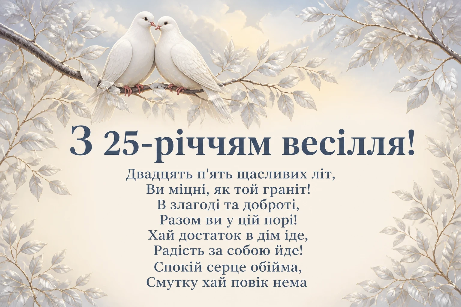 25 років весілля привітання у віршах