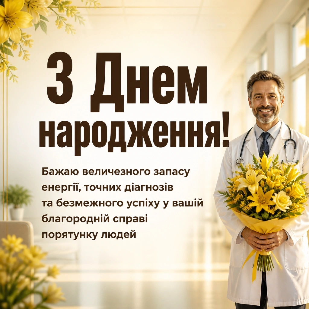 привітання лікарю з днем народження