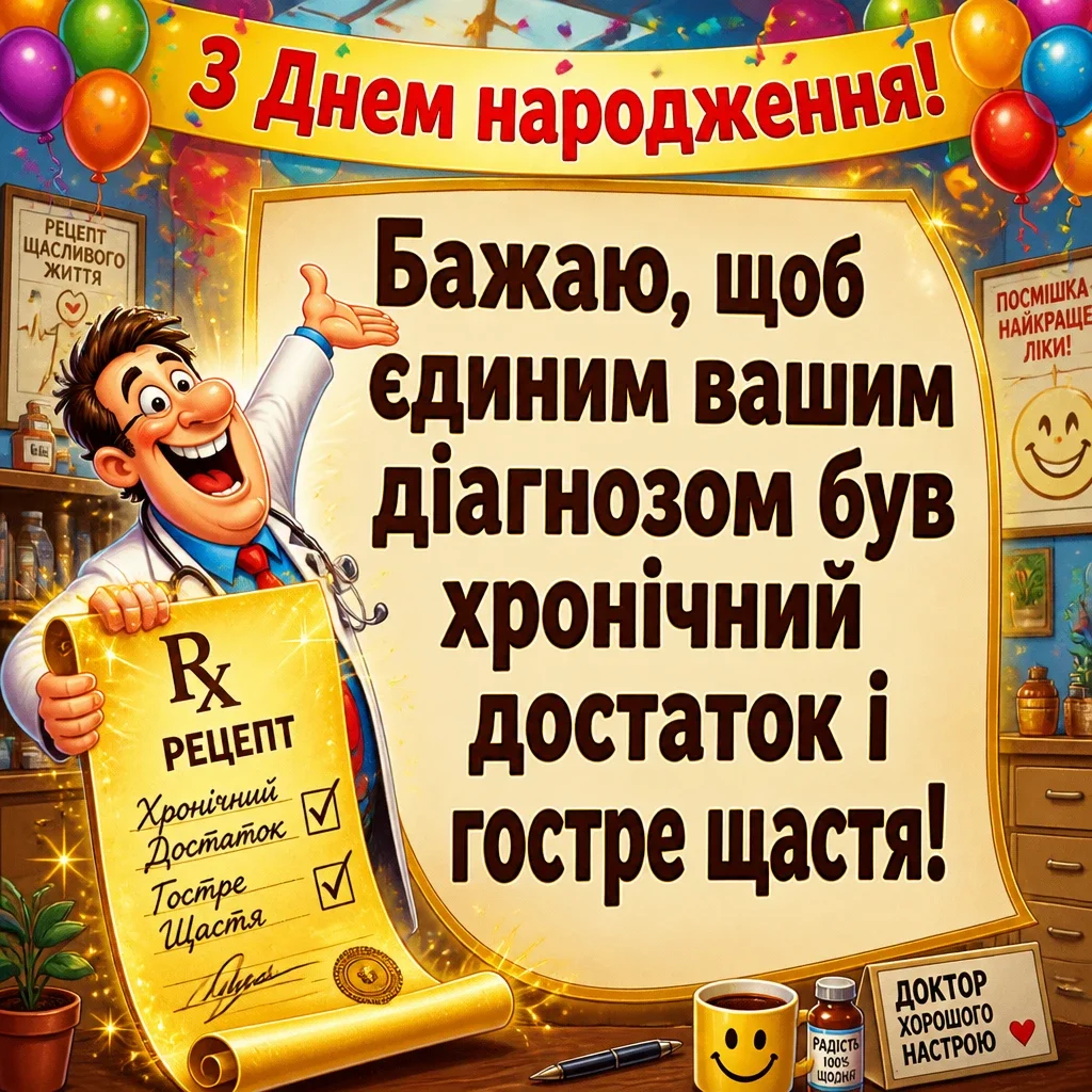 привітання лікарю з днем народження