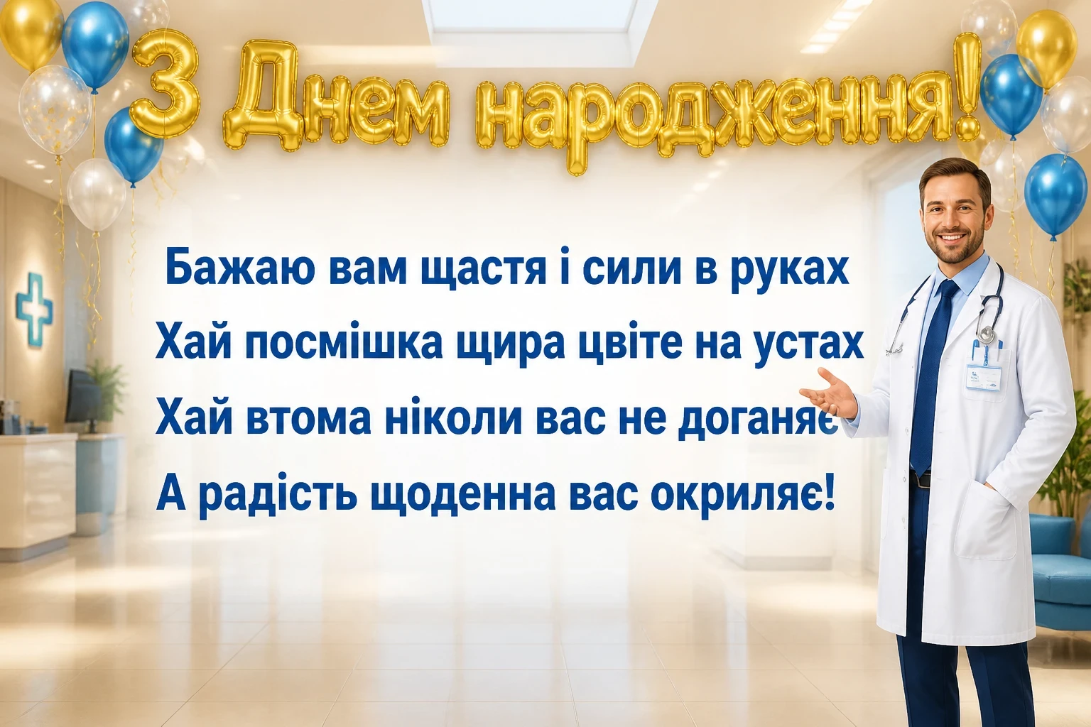 привітання лікарю з днем народження