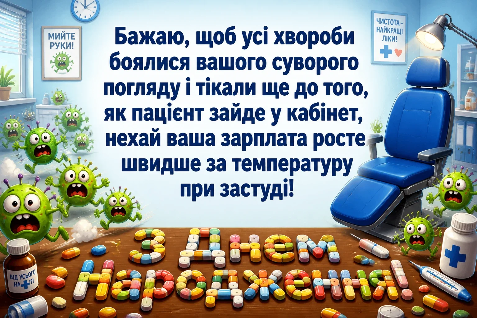 привітання лікарю з днем народження
