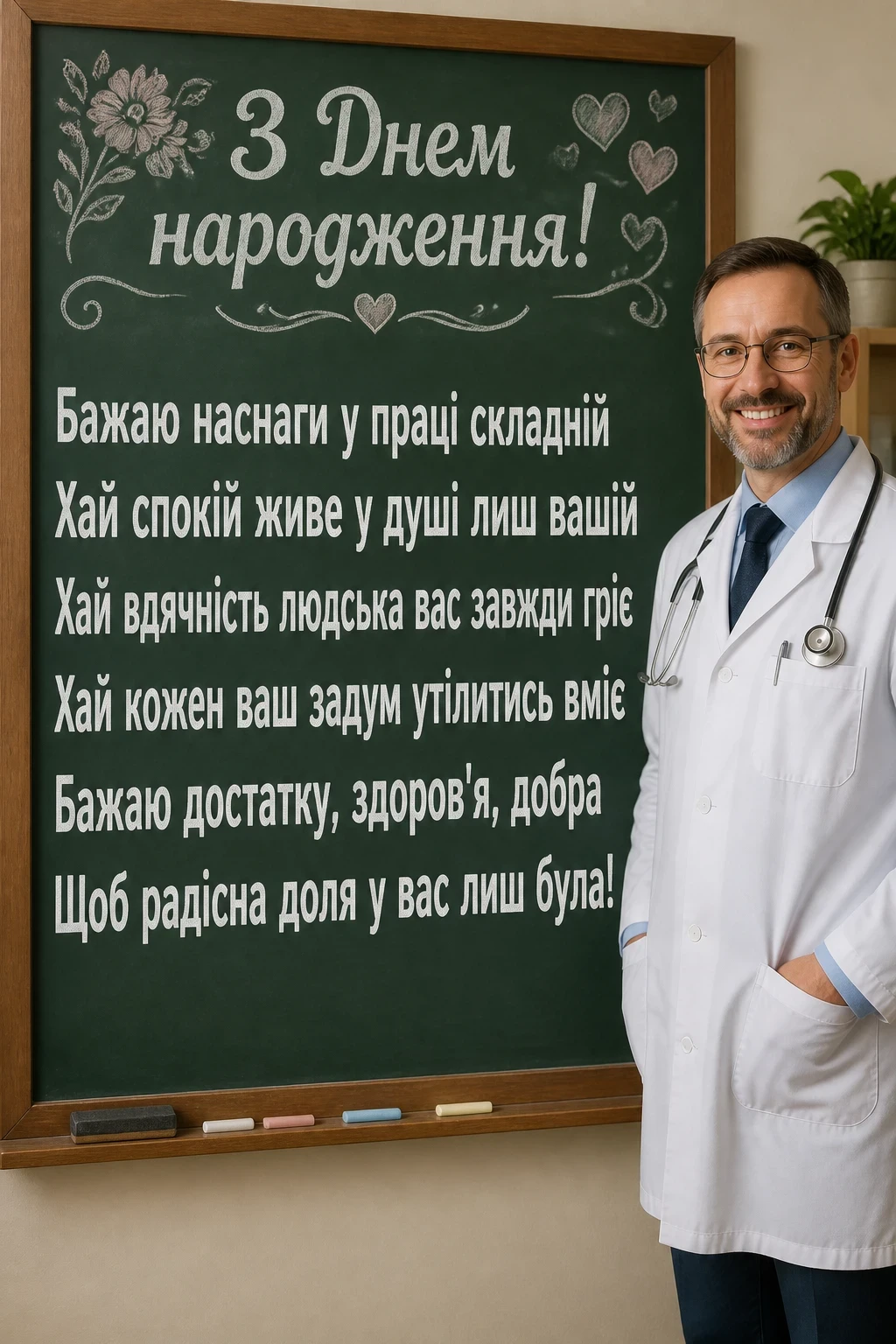 привітання лікарю з днем народження
