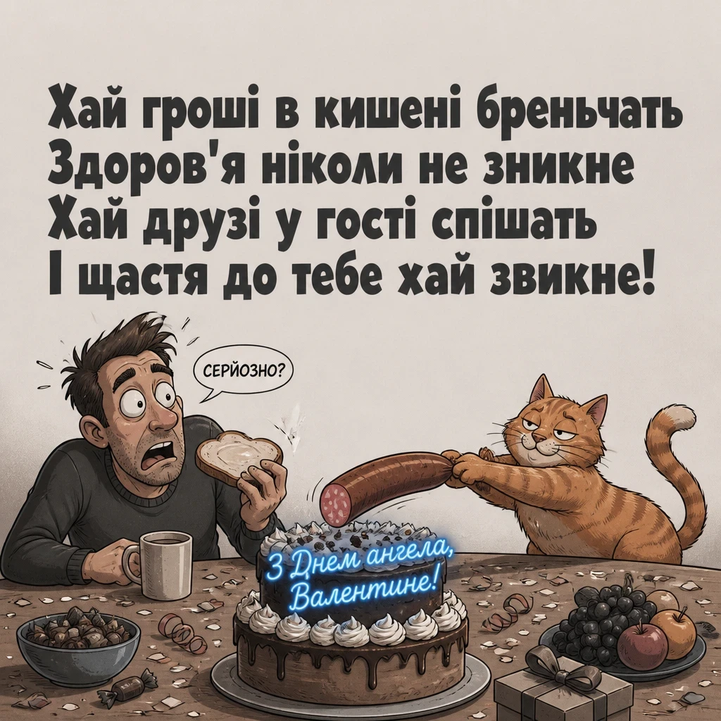 з днем ангела валентин українською