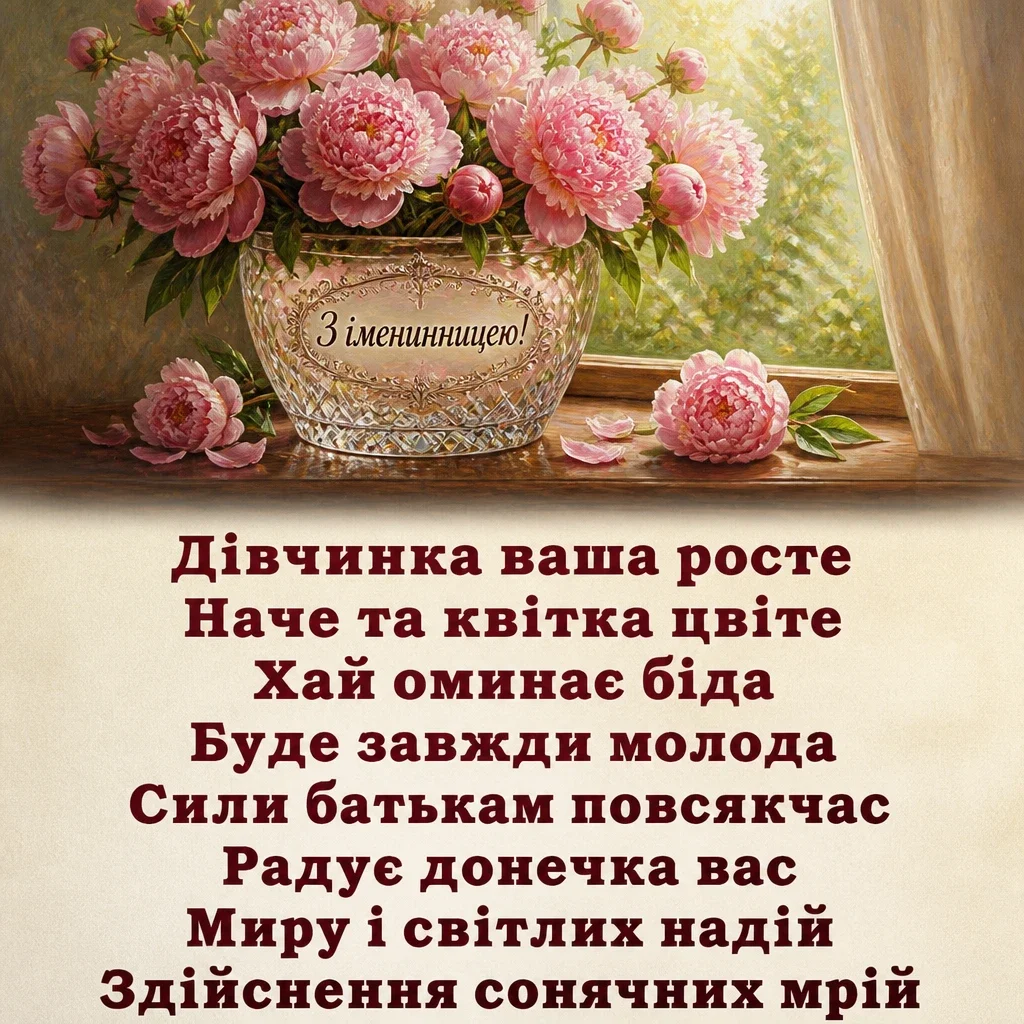 привітання з іменинницею батькам