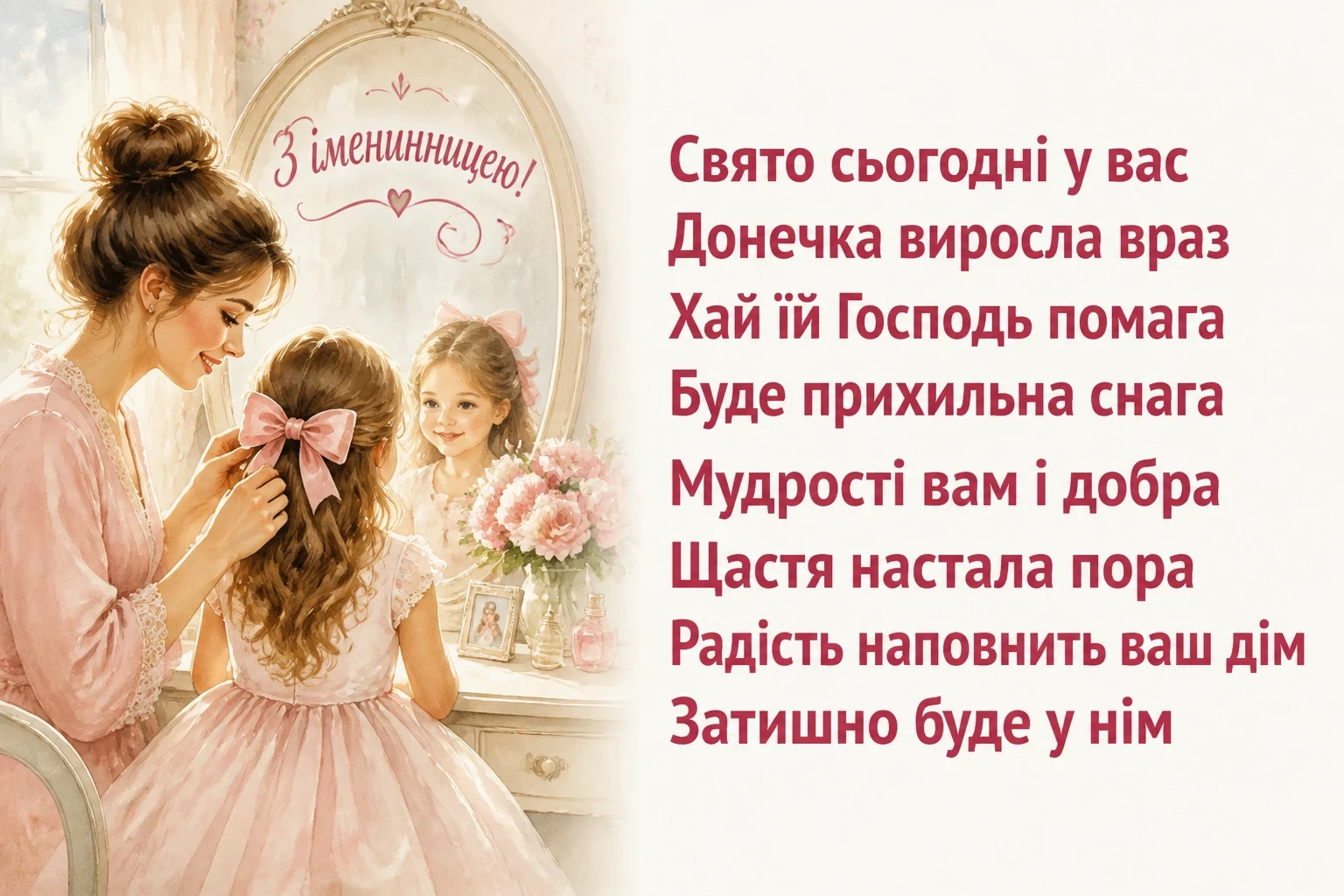 привітання з іменинницею батькам